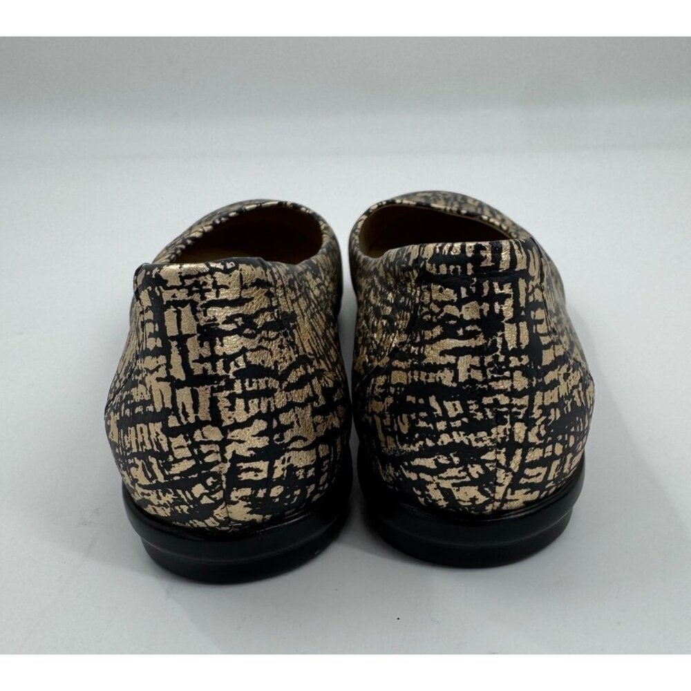 SAS Scenic Black & Gold Textured Leather Ballet Flats Size 8M - Picture 8 of 9